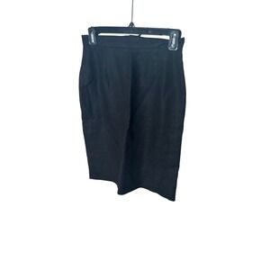 Vintage Ralph Lauren Black Linen‎ Blend Pencil Skirt Size 6